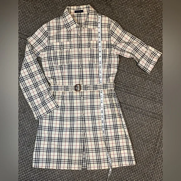 Burberry Nova Check BELTED Button Down Shirt Dress🔥NEW🔥Womens SM/Youth XL (12) - Picture 8 of 17